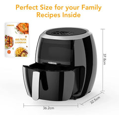 Air Fryer Oven Digital Large 7.7L Rapid Air Circulation,Air Fryers With Touch Screen Viewable Window Dishwasher Safe Accessories