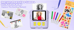 Gofunly Children's Instant Print Camera Thermal Printing Digital Camera 2.4" 1080P Camera Toy For 6-12 Years