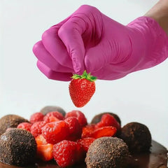 50/100PCS Disposable Pink Nitrile Gloves for Hairdressing Manicure Washing Cars Waterproof Dishwashing Kitchen Tools Latex Free