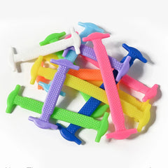 16pcs/lot Silicone Shoelaces No Tie Shoelaces 12 colors Elastic Lace Shoelace Creative Lazy Silicone Laces Rubber Lace