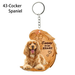 1 Piece 23 Style Dog Forever In My Heart Angel Pendant Bag Key Chains Car Keychain Keyring Pet Jewelry Gift For Women Girls
