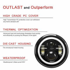 7 inch Moto LED Headlight For Harley Bike With 4-1/2"4.5" LED Passing Lamps Fog Lights 7"Bracket Mounting Ring Motorcycle