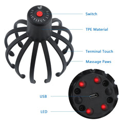 Electric Scalp Massager - Octopus Claw Head Massager for Stress Relief Headache Vibration
