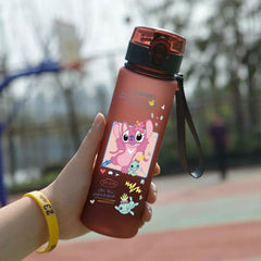 Lilo & Stitch 560ML Water Cup Children Portable Plastic Cartoon Figures Kawai Stitch Outdoor Large Capacity Sports Water Bottle