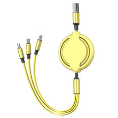 3 In 1 Retractable USB Cable Fast Charging Data Cord For Iphone Samsung Huawei Xiaomi Multi Port Multiple Charging Wire
