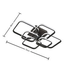 KOMORE Contemporary LED Energy-efficient Semi Flush Ceiling Light, White / Stepless Dimming