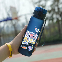Lilo & Stitch 560ML Water Cup Children Portable Plastic Cartoon Figures Kawai Stitch Outdoor Large Capacity Sports Water Bottle