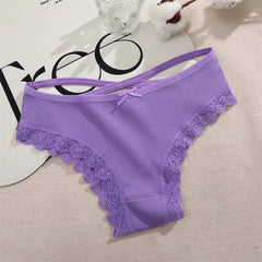 4PCS Women's Cotton Briefs Sexy Female Underpants Elasticity Comfortable Underwear Panties Lingerie S-XL Solid Color Intimate