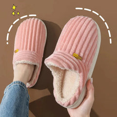 Litfun New Fur Slippers For Women Men Winter Furry Fashion Warm Ankles Plush Cozy Slides For Home Indoor Soft Sole Cotton Shoes