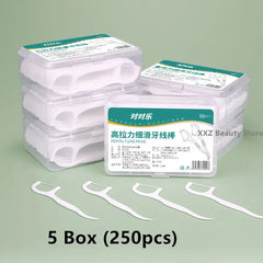 1/2/5/10 Box Portable Disposable Dental Floss Plastic Toothpick High-tension Dental Floss Stick Dental Floss Box Oral Care
