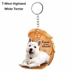1 Piece 23 Style Dog Forever In My Heart Angel Pendant Bag Key Chains Car Keychain Keyring Pet Jewelry Gift For Women Girls