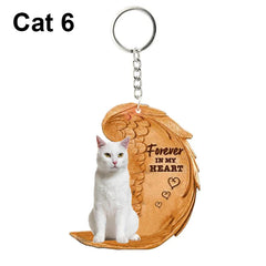 1 Piece 23 Style Dog Forever In My Heart Angel Pendant Bag Key Chains Car Keychain Keyring Pet Jewelry Gift For Women Girls