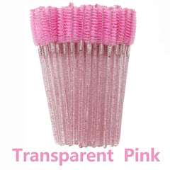 ANNAFRIS 50Pcs Disposable Eyelash Brush Soft Head Crystal Eyebrow Brush Lash Extension Brush Mascara Wand Makeup Tool