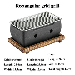 Aluminum alloy tea cooker Small oven Korean style cast iron barbecue dish portable grill korean bbq Japanese charcoal grill