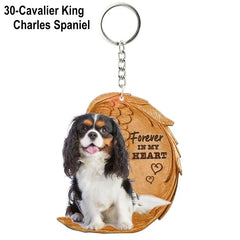 1 Piece 23 Style Dog Forever In My Heart Angel Pendant Bag Key Chains Car Keychain Keyring Pet Jewelry Gift For Women Girls