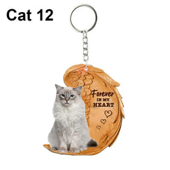 1 Piece 23 Style Dog Forever In My Heart Angel Pendant Bag Key Chains Car Keychain Keyring Pet Jewelry Gift For Women Girls