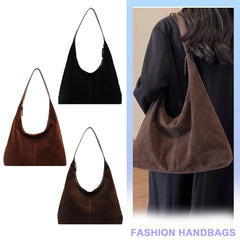 Hobo Bag PU Leather Large Capacity Shoulder Bag for Women with Zipper Handbag Solid Slouchy Bag Commuter Travel Bag