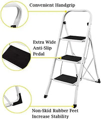DayPlus Safety Folding Step Stool 2-4 Step Ladder Portable Foldable Stepladder Anti Slip Feet for Indoor Outdoor Home Office