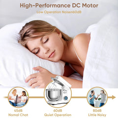 BioloMix Kitchen Food Stand Mixer, 1200W 11-Speeds DC Motor, Digital OLED Screen, Electric Food Mixer with Dough Hook, Whisk