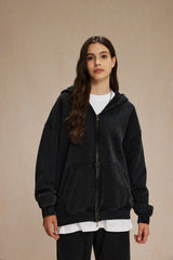 Batik fleece zippered hoodie