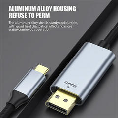 Vothoon USB C to DisplayPort 1.4 Cable 8K@60Hz 4K@120Hz Aluminum USB Type C to DP Cable for Home Office Laptops