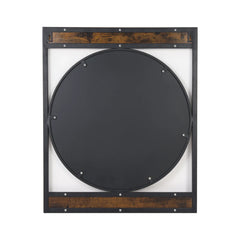 63x76CM Industrial Metal Wood Frame Wall Mounted Mirror Bathroom Living Room Decorative Mirror