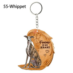 1 Piece 23 Style Dog Forever In My Heart Angel Pendant Bag Key Chains Car Keychain Keyring Pet Jewelry Gift For Women Girls