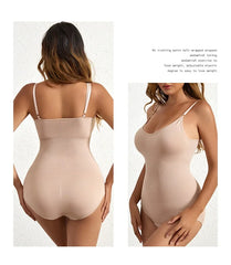 1 Piece Solid Seamless Shaping Shapewear Bodysuit, Tummy Control Butt Lifting Slimmer Body Shaper, Women's Underwear & Shapewear