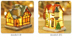 1~6pcs LED Night Light Christmas Ornaments 2024 Luminous Castle Snow House Sculpture Xmas Decoration for Home New Year Navidad
