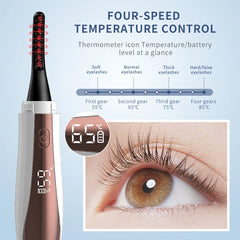 Heated Eye Lash Curler Natural Curling Makeup Revolution Portable Electric Eyelash Curlers Safe Anti-Burn Comb with LED Display