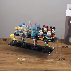 Acrylic Riser Display Stand Perfume Organizer Shelves for Amiibo Funko Figures Toys Cupcake Desserts Collection Cosmetic Jewelry