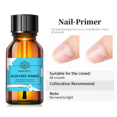 BORN PRETTY 15ml Nail Primer Nail Prep Dehydrate Base Top Coat Gel Nail Polish No Need Of UV LED Lamp Nail Art Varnish Manicure