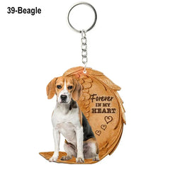 1 Piece 23 Style Dog Forever In My Heart Angel Pendant Bag Key Chains Car Keychain Keyring Pet Jewelry Gift For Women Girls