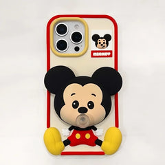 Baby pacifier Mickey Mouse Phone Case for iPhone 13 14 15 16 Pro Max 12promax DISNEY blow bubbles Soft silicone Cover Capa