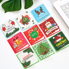 24 Pcs/lot Christmas Greeting Card Kids Mini Christmas Blessing Greeting Cards Envelope New Year Postcard Gift Card Xmas Party