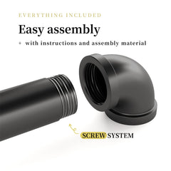 80.7 Inch Long Industrial Pipe Clothes Rack Double Clothes Rail Loft Residential Tidy Wardrobe Wall Clothing Hanging Rack