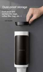 Cream Disposable Cup Holders Household Wall-Mounted Automatically Drop Punch-Free Paper Cups Dust-Proof Drinking Fountain Racks