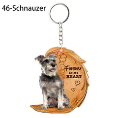 1 Piece 23 Style Dog Forever In My Heart Angel Pendant Bag Key Chains Car Keychain Keyring Pet Jewelry Gift For Women Girls