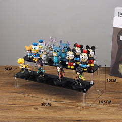 Acrylic Riser Display Stand Perfume Organizer Shelves for Amiibo Funko Figures Toys Cupcake Desserts Collection Cosmetic Jewelry