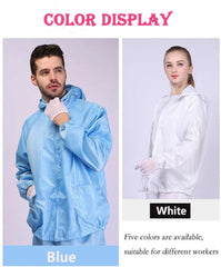 Isolation Split Type Work ClothesUnisex Reusable Anti-Static Safety Clothing With Pockets Dust-Proof Clean Paint Materials