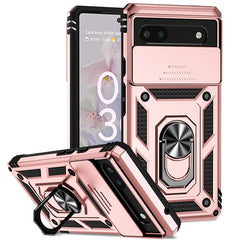 Slide Camera Protect Cover For Google Pixel 6 7 8 Pro Pixel8 Magnetic RIng Holder Shockproof Armor Phone Case For Pixel 6A 7A 8A
