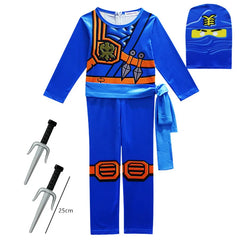 Child Ninjag Cosplay Costumes Boy Jumpsuits Suit Kids Halloween Christmas Party Clothes Ninja Superhero Streetwear Weapon Props