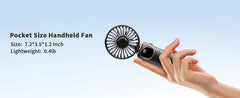 coldsky Portable Handheld Fan 4000mAh Battery Operated Fan 5 Speed with LED Display Handheld/Neck/Desk 3 in 1 Personal Small Fan