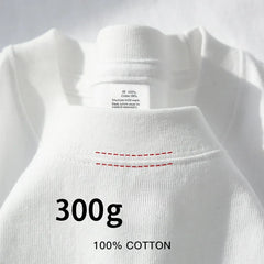 300g Cotton T Shirts Men Short Sleeved Heavyweight Summer Round Neck Loose Breathable Shirt for Men Women Basic Tee