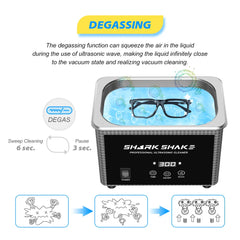 900ml 220V EU Plug Household Digital Ultrasonic Cleaner 30W/60W Stainless Steel Bath Degas Ultrasound Washing for Watche Jewelry