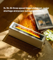 KINSCOTER RGB Flame Aroma Diffuser Air Humidifier Ultrasonic Cool Mist Maker Fogger LED Essential Oil Fire LED Lamp Difusor Gift