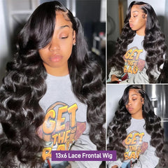 Body Wave 13x4 Lace Front Wigs Human Hair 13x6 Transparent Lace Frontal Wigs Human Hair PrePlucked 4x4 Lace Wigs For Women Bling