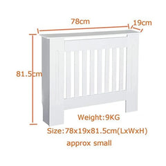 BRIEFNESS Radiator cover Wooden wall-mounted White painted MDF cupboard heater cover Modern heating cover Barbecue cabinet shelf