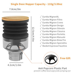 Coffee Beans Grinder Single Dose Hopper and Bellows Coffee Grinder Bean Bin Blowing Cleaning Tool For Eureka Mignon Grinder