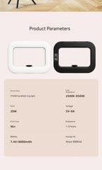 New Handheld Ring LED Rechargeable Fill light Portable Mobile Phone Live Broadcast Photography Desktop Rabbit Cage Selfie Light